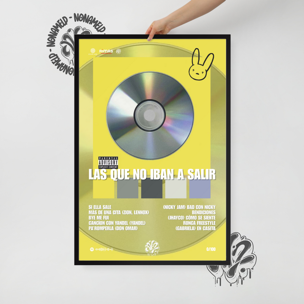 Las que no iban a salir | Bad Bunny | Poster in carta semilucida classica con cornice in legno A3 (29.7 x 42  cm)