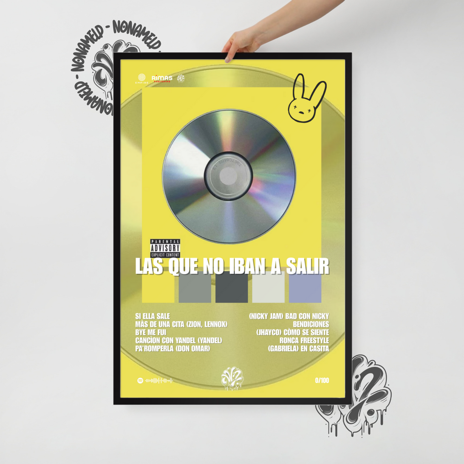 Las que no iban a salir | Bad Bunny | Poster in carta semilucida classica con cornice in legno A3 (29.7 x 42  cm)