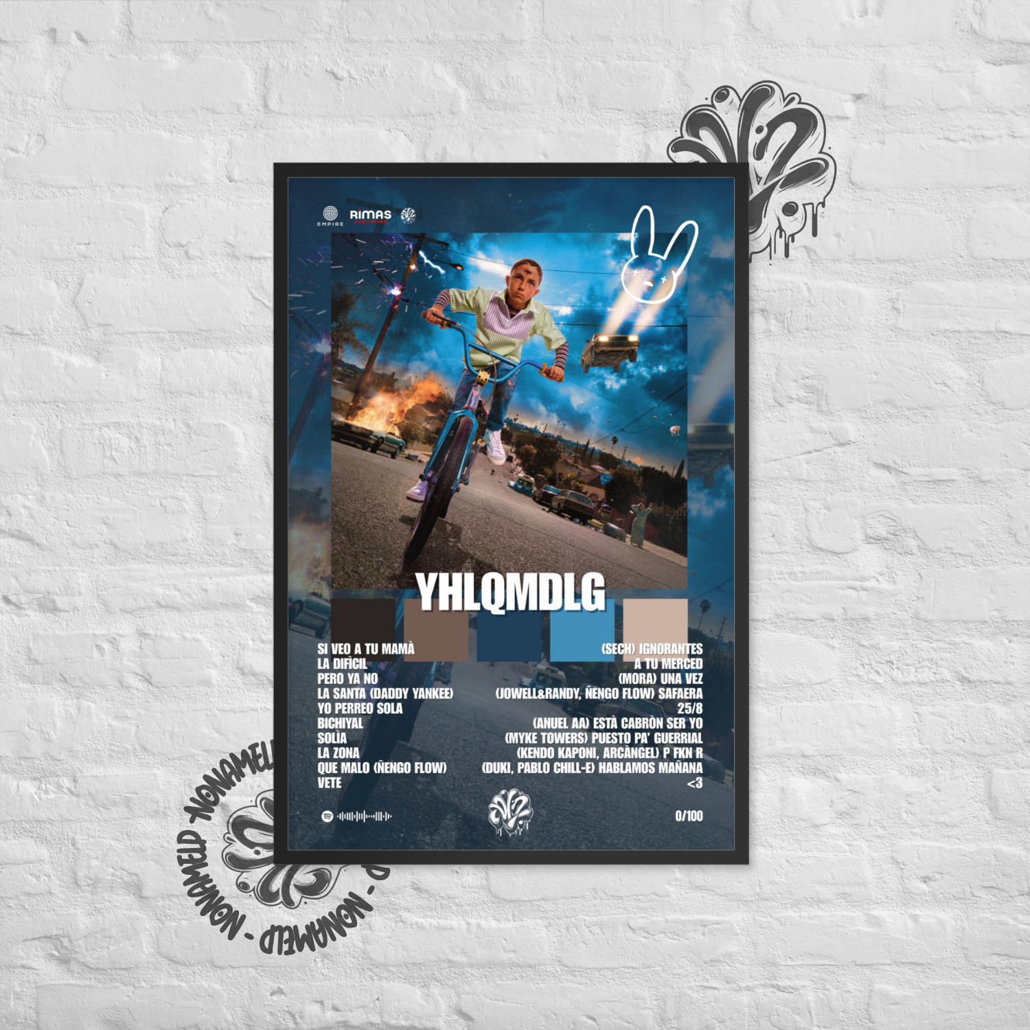 Yhlqmdlg | Bun Bunny | Poster in carta semilucida classica con cornice in legno A3 (29.7 x 42  cm)