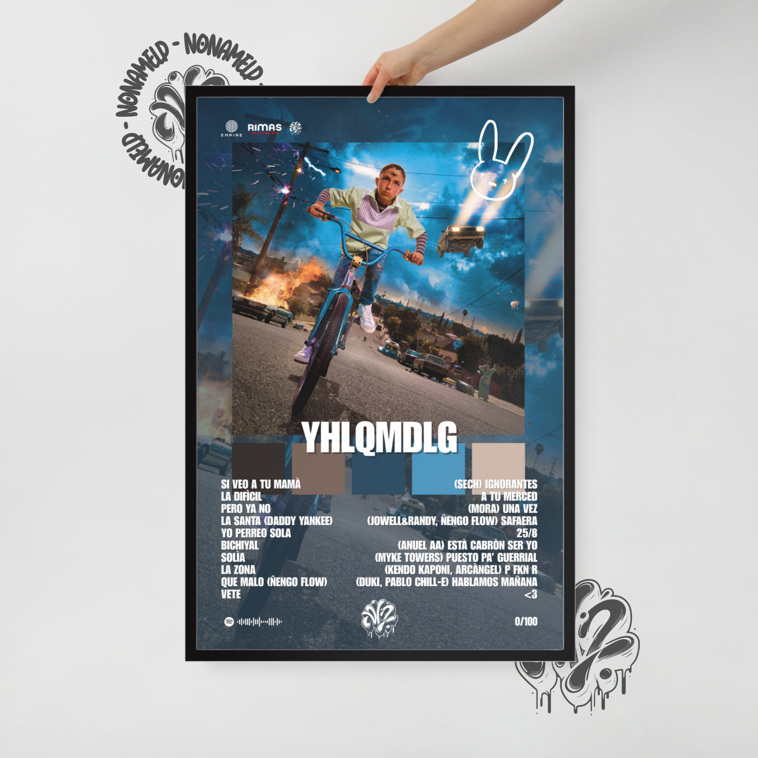 Yhlqmdlg | Bun Bunny | Poster in carta semilucida classica con cornice in legno A3 (29.7 x 42  cm)