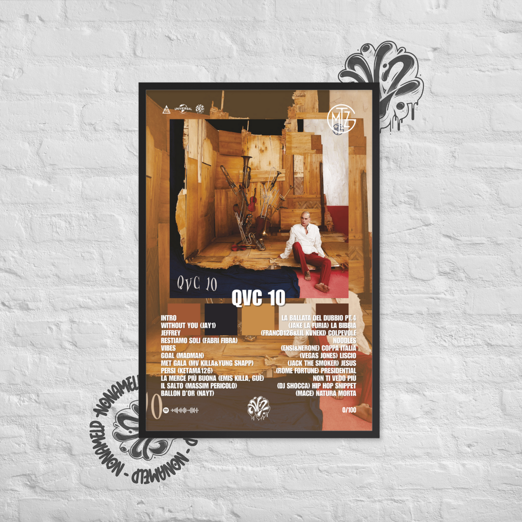 Il coraggio dei bambini | Geolier | Poster in carta semilucida classica con cornice in legno A3 (29.7 x 42  cm)