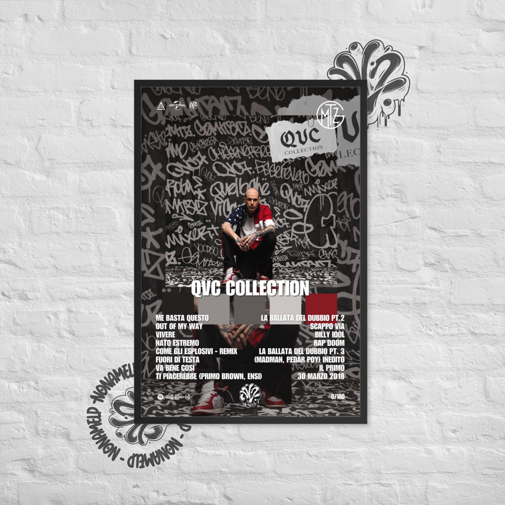 QVC Collection | Gemitaiz | Poster in carta semilucida classica con cornice in legno A3 (29.7 x 42  cm)