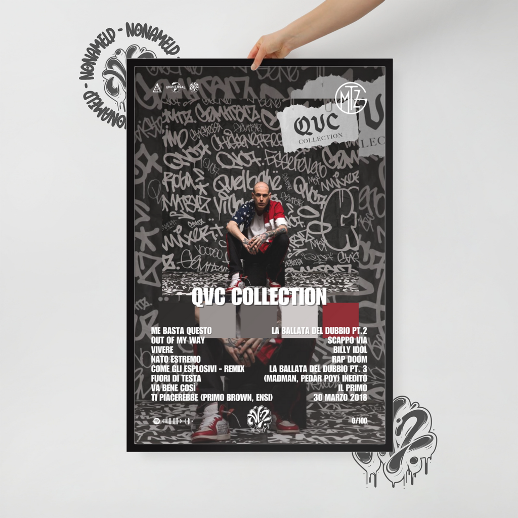 QVC Collection | Gemitaiz | Poster in carta semilucida classica con cornice in legno A3 (29.7 x 42  cm)