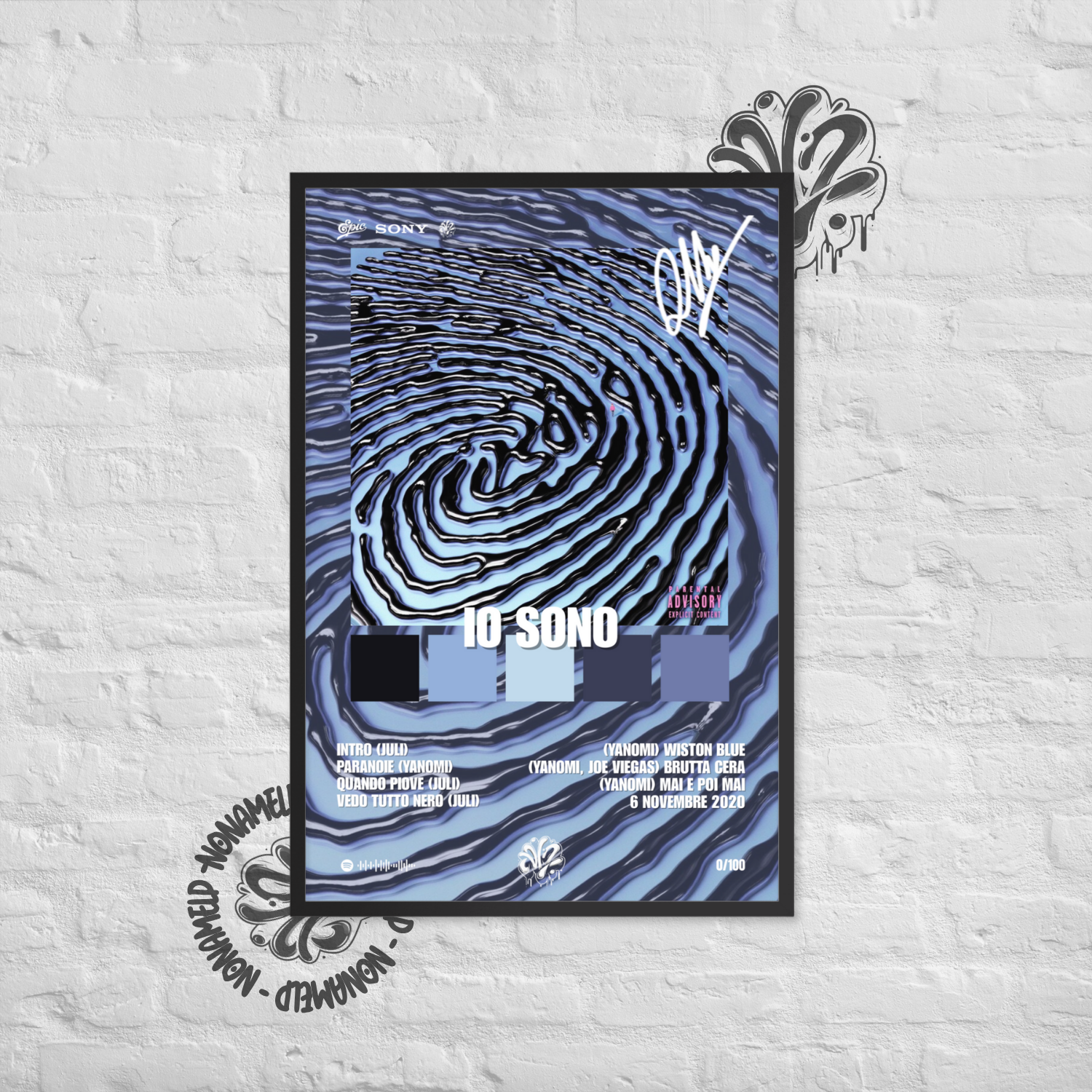 Io Sono | Olly | Poster in carta semilucida classica con cornice in legno A3 (29.7 x 42  cm)