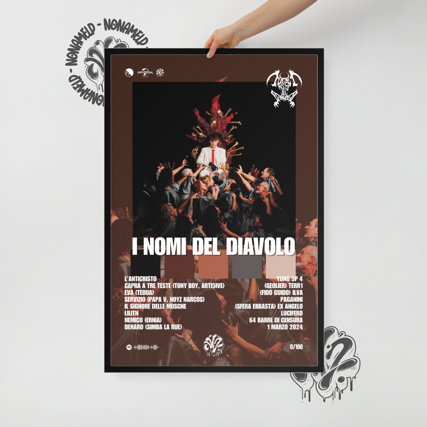 I nomi del diavolo | KidYugi | Poster in carta semilucida classica con cornice in legno A3 (29.7 x 42  cm)