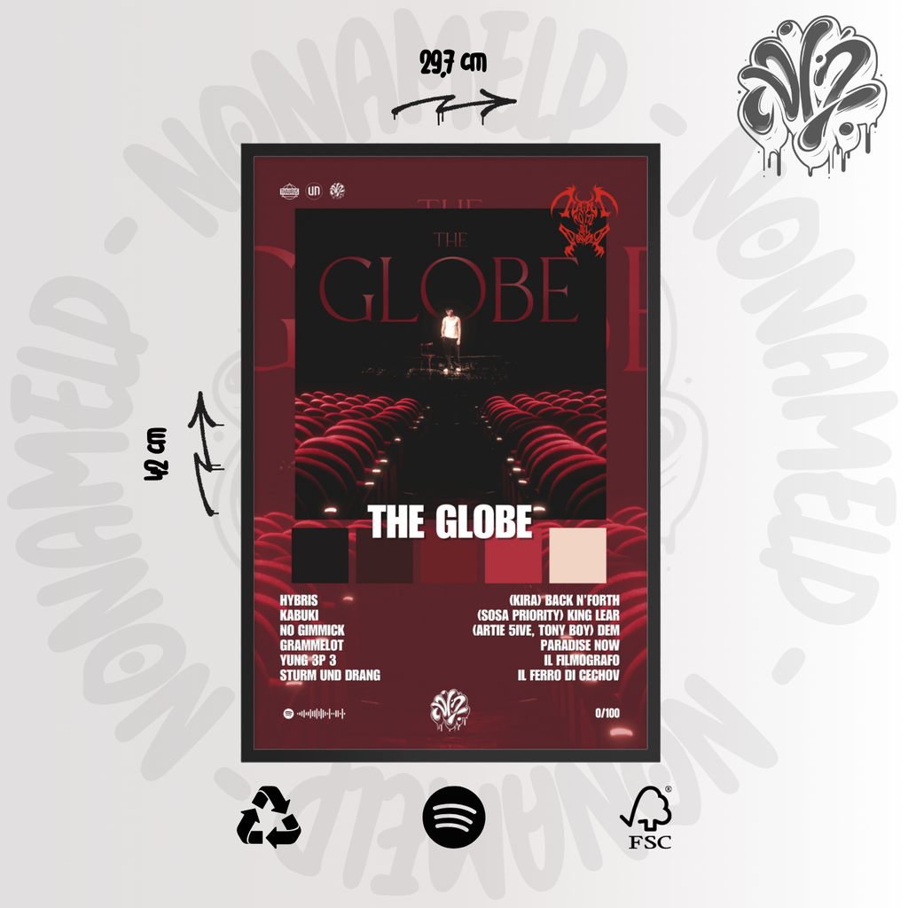 The globe | KidYugi| Poster in carta semilucida classica con cornice in legno A3 (29.7 x 42  cm)