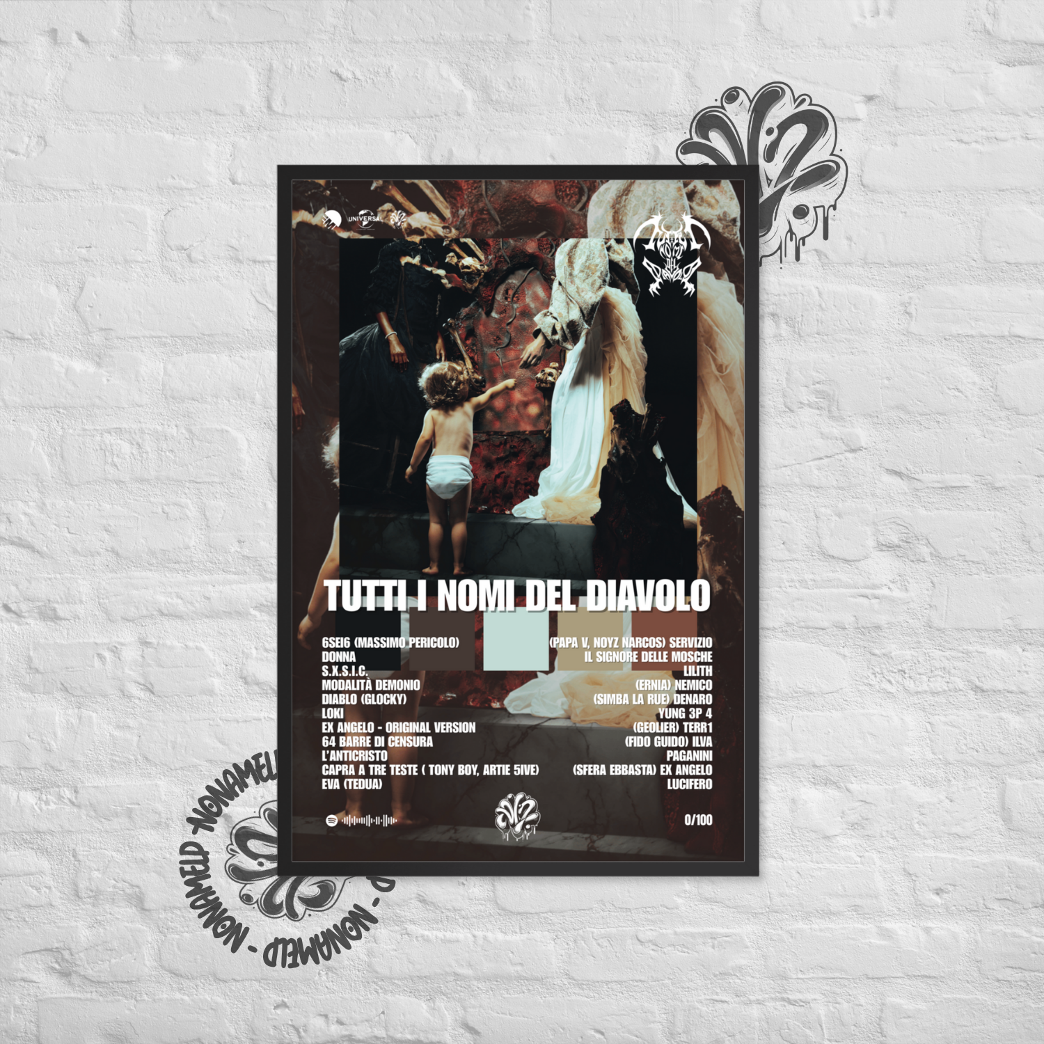 Tutti i nomi del diavolo | KidYugi | Poster in carta semilucida classica con cornice in legno A3 (29.7 x 42  cm)