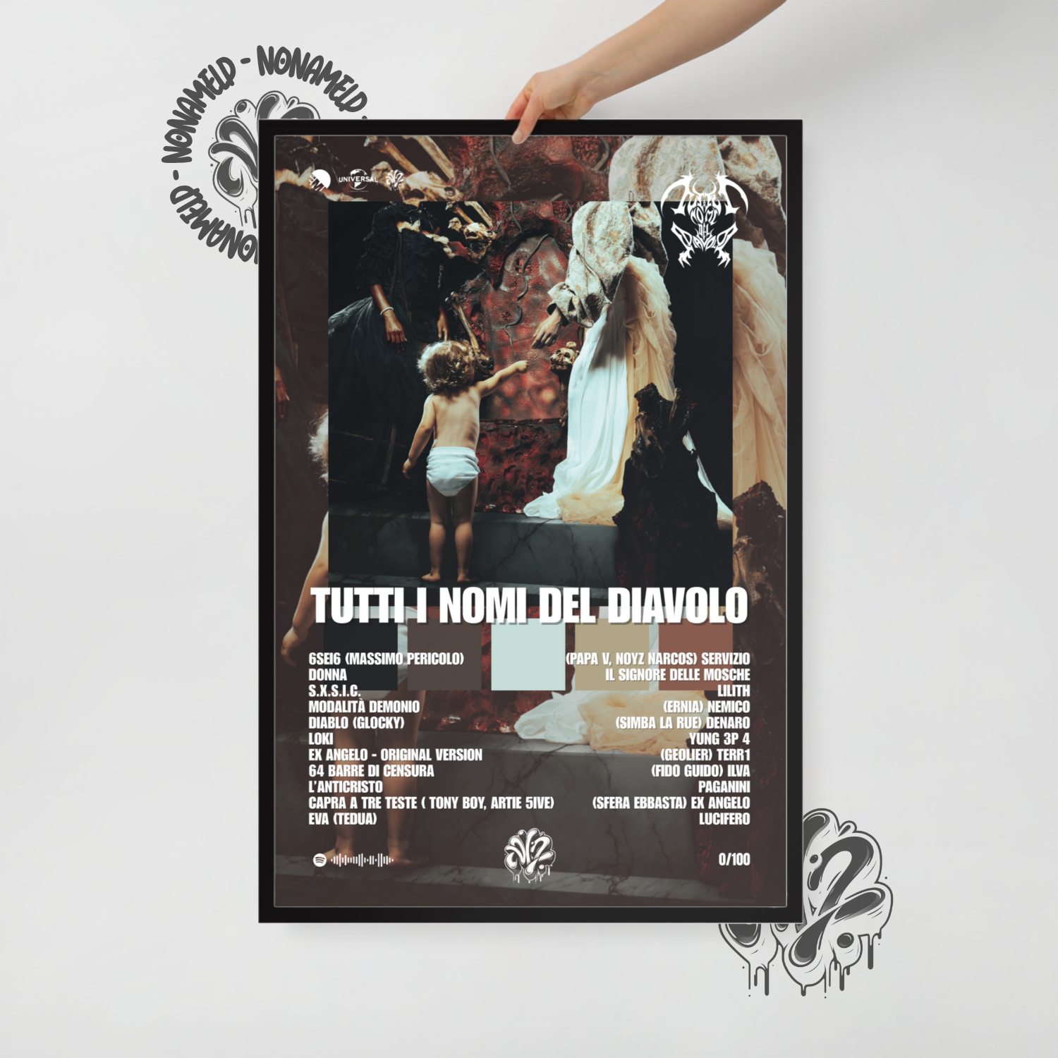 Tutti i nomi del diavolo | KidYugi | Poster in carta semilucida classica con cornice in legno A3 (29.7 x 42  cm)