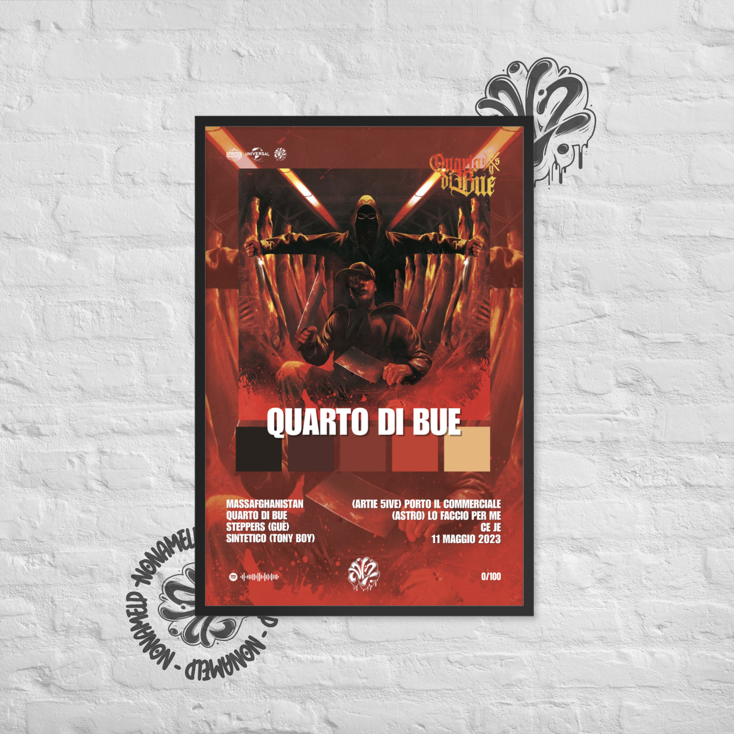 Quarto di bue | KidYugi | Poster in carta semilucida classica con cornice in legno A3 (29.7 x 42  cm)