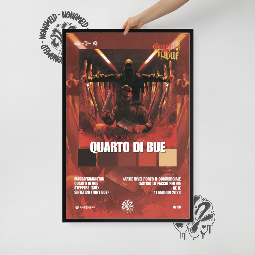 Quarto di bue | KidYugi | Poster in carta semilucida classica con cornice in legno A3 (29.7 x 42  cm)