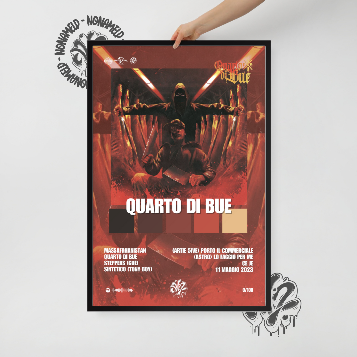 Quarto di bue | KidYugi | Poster in carta semilucida classica con cornice in legno A3 (29.7 x 42  cm)