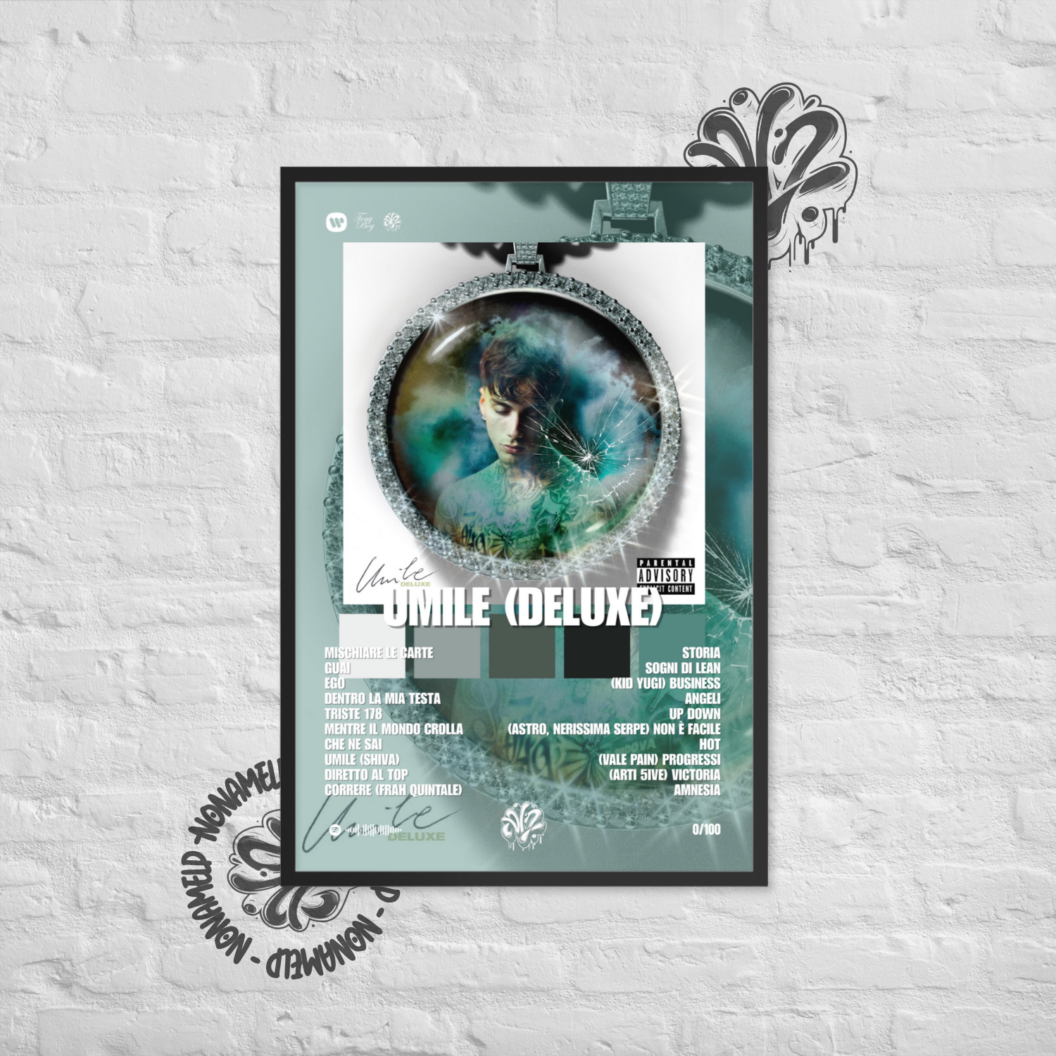 Umile ( Deluxe) | Tony Boy | Poster in carta semilucida classica con cornice in legno A3 (29.7 x 42  cm)