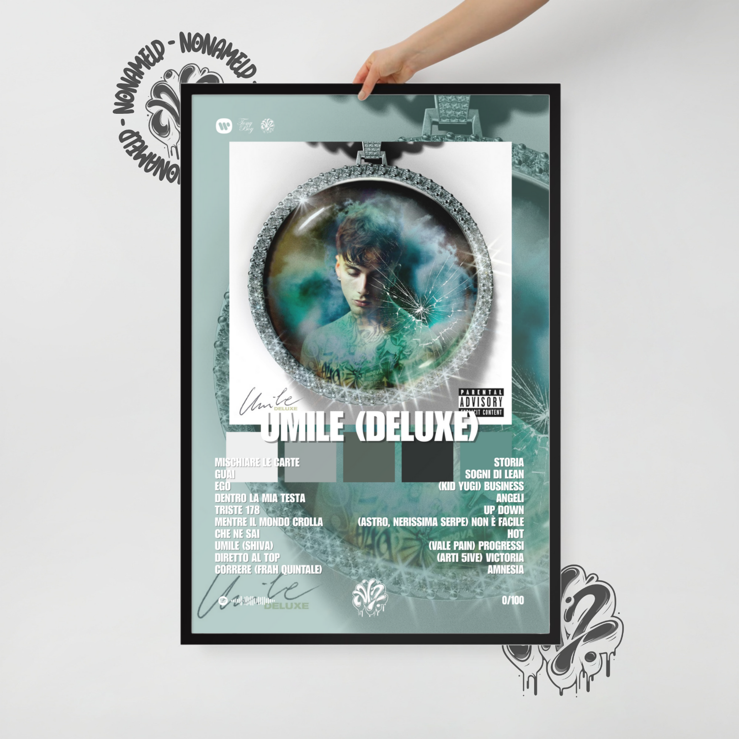 Umile ( Deluxe) | Tony Boy | Poster in carta semilucida classica con cornice in legno A3 (29.7 x 42  cm)