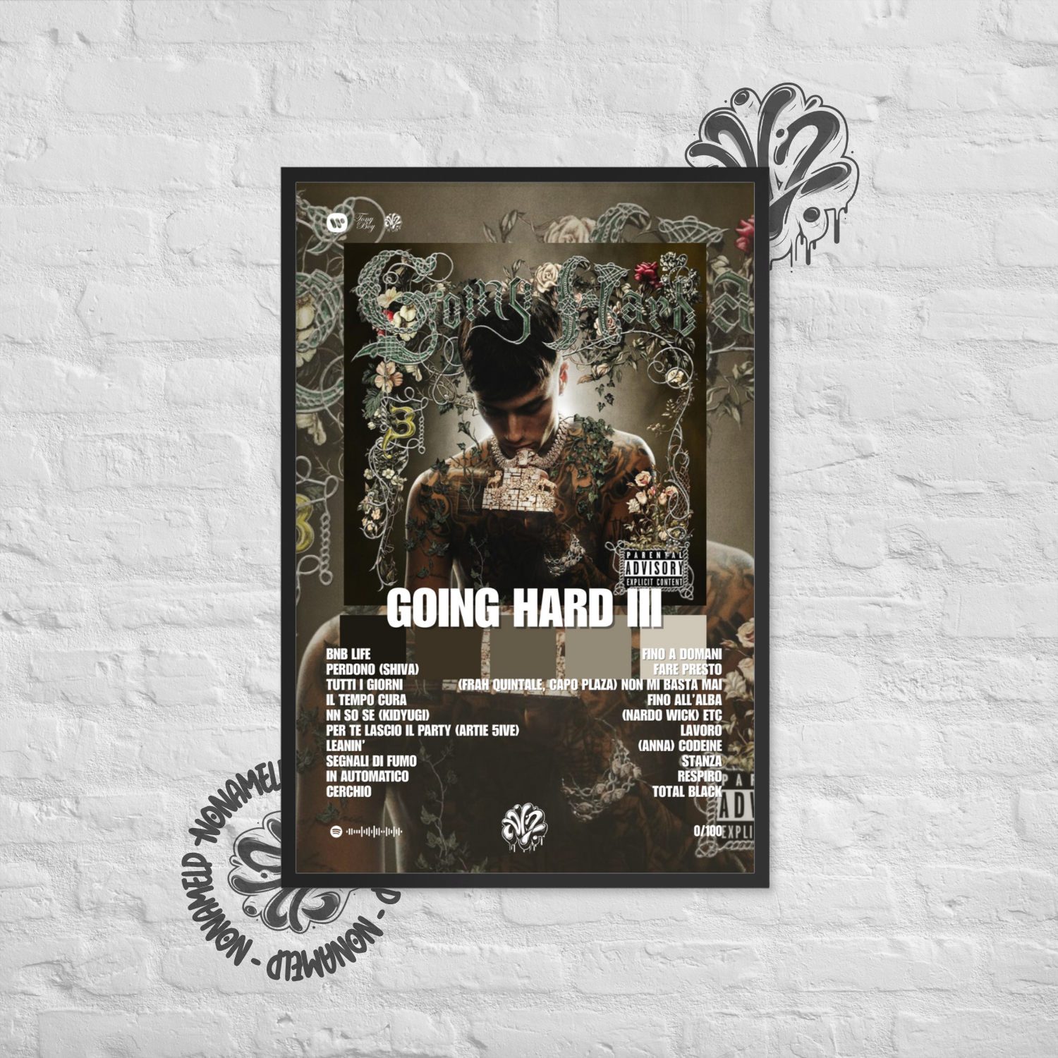 Going Hard III | Tony Boy | Poster in carta semilucida classica con cornice in legno A3 (29.7 x 42  cm)