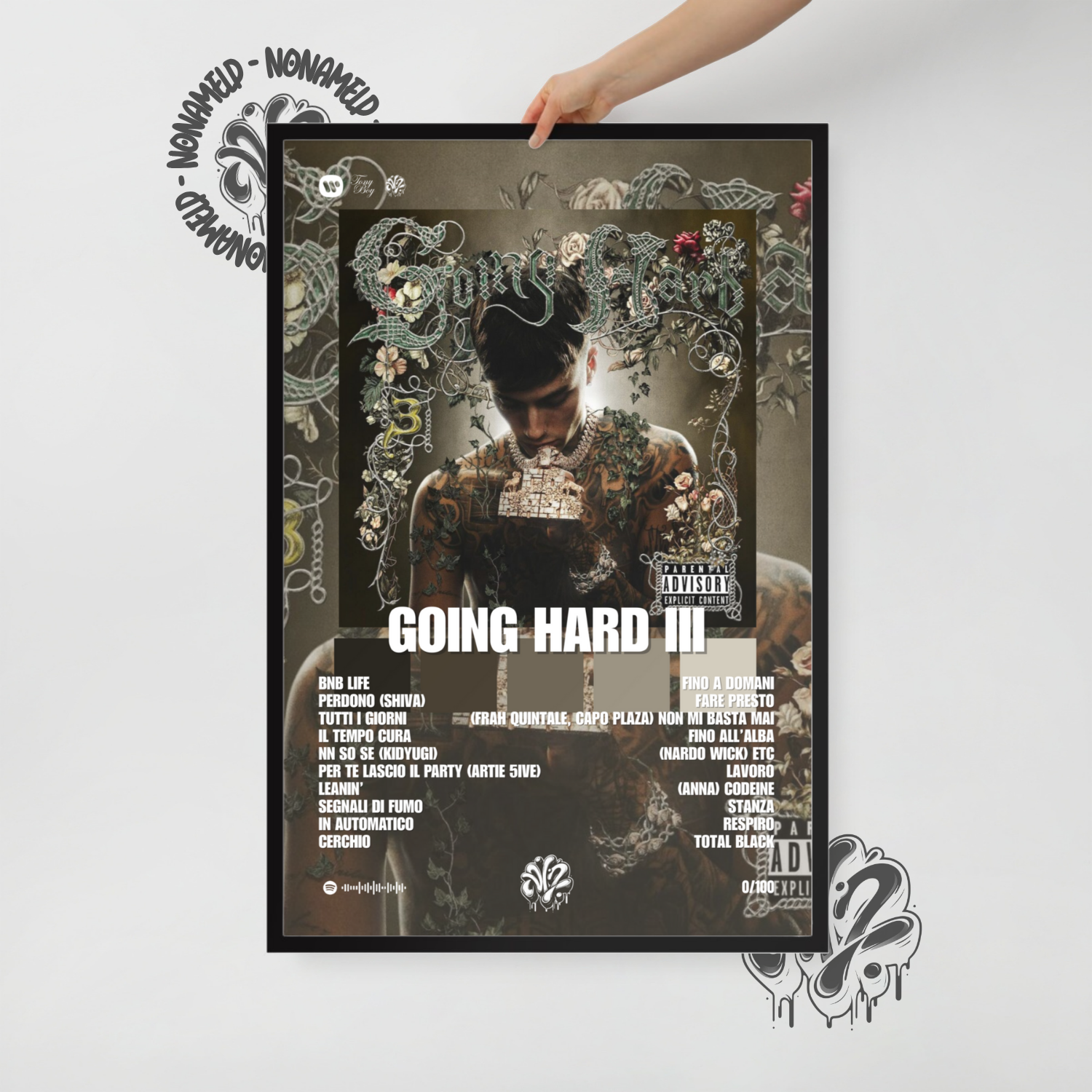 Going Hard III | Tony Boy | Poster in carta semilucida classica con cornice in legno A3 (29.7 x 42  cm)