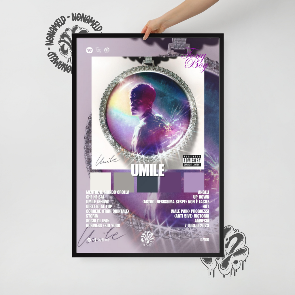 Umile | Tony Boy | Poster in carta semilucida classica con cornice in legno A3 (29.7 x 42  cm)