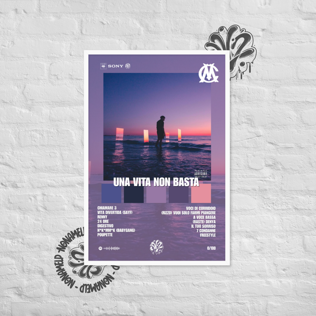 Una vita non basta| Medy| Poster in carta semilucida classica con cornice in legno A3 (29.7 x 42  cm)