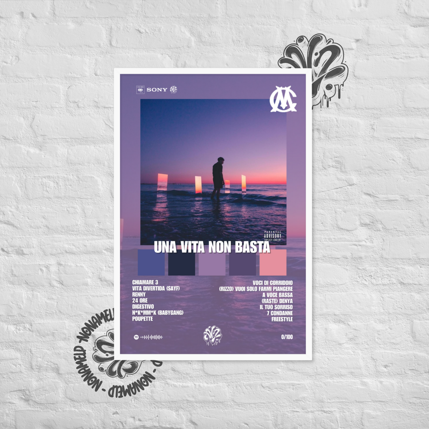 Una vita non basta| Medy| Poster in carta semilucida classica con cornice in legno A3 (29.7 x 42  cm)