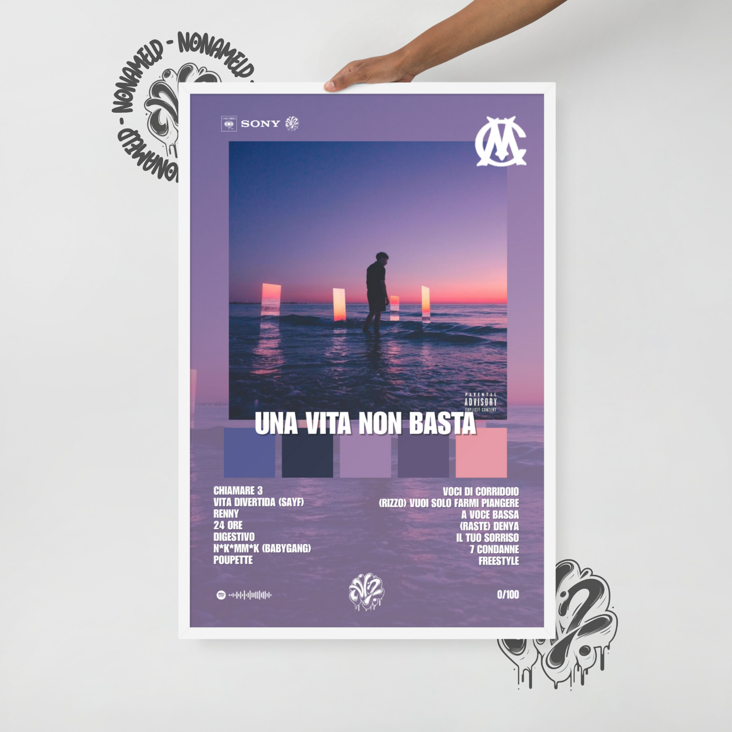 Una vita non basta| Medy| Poster in carta semilucida classica con cornice in legno A3 (29.7 x 42  cm)